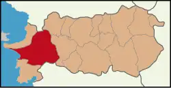 Map showing Söke District in Aydın Province