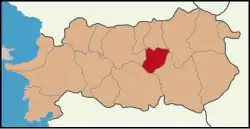 Map showing Yenipazar District in Aydın Province