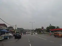 Intersection between Federal Routes 1 and 50 near Ayer Hitam.