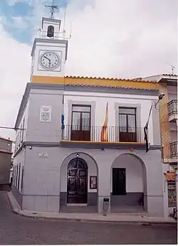 Main facade of the Peñalsordo town hall, Badajoz.