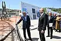 Gurbanguly Berdimuhamedow and Ilham Aliyev at the construction site