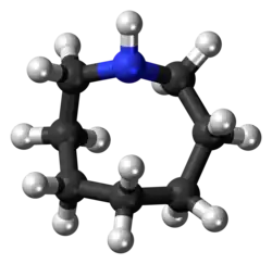Ball-and-stick model of the azocane molecule