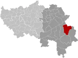 Location of Bütgenbach in the province of Liège