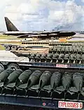 M-117 bomb-rack, with Boeing B-52 in the background.