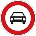III-3a: No entry for motor vehicles, except motorcycles