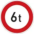 III-13: No vehicles heavier than indicated