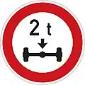 III-14: No vehicles with axle weight greater than indicated