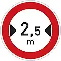 III-15: No vehicles wider than indicated