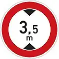 III-16: No vehicles taller than indicated