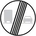 III-22b: End of no-overtaking zone for lorries