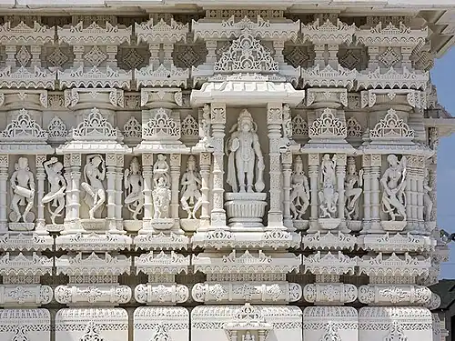 Exterior carvings surrounding the mandir[32]