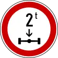 Maximum weight per axle