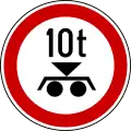 Maximum weight per tandem axle