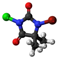 Ball-and-stick model of BCDMH