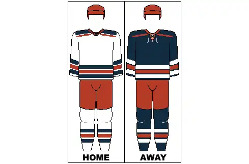 The uniform of the Dundee Rockets used in the British Hockey League season 1983-84