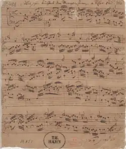 Autograph manuscript of BWV 739