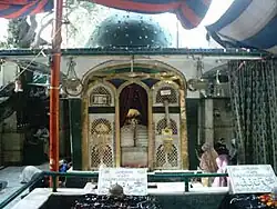 Interior of the green-draped shrine chamber