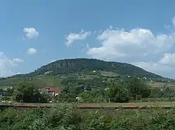 Badacsony, an isolated mountain in the range. In ancient times, it was an active volcano