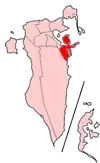 Map of Bahrain showing Sitrah municipality