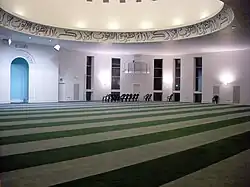 View of men's prayer hall and dome from inside the main mosque (2008)