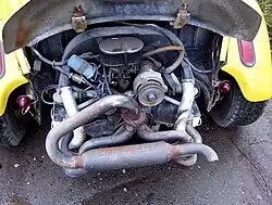 Volkswagen exhaust header system with glass pack muffler[6]