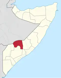 Location in Somalia.
