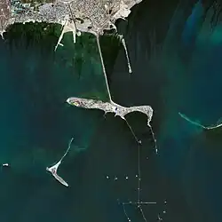 Satellite photo of the island