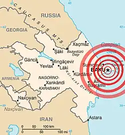 Map of 2000 Baku earthquake.