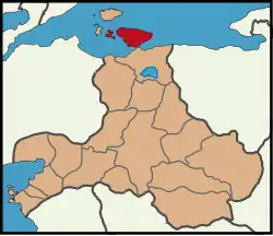Map showing Erdek District in Balıkesir Province
