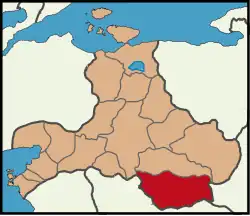 Map showing Sındırgı District in Balıkesir Province