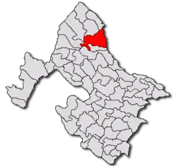 Location in Mehedinți County