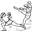 Using a spinning kick
