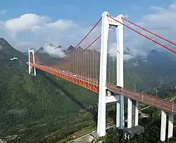 Showing the suspension