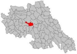 Location in Iași County