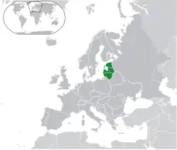 Member states of the Baltic Assembly (green).