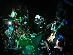 Balzac performing at B72 Club in Vienna, Austria, 2005. Clockwise: Atsushi, Hirosuke, Akio and Takayuki.