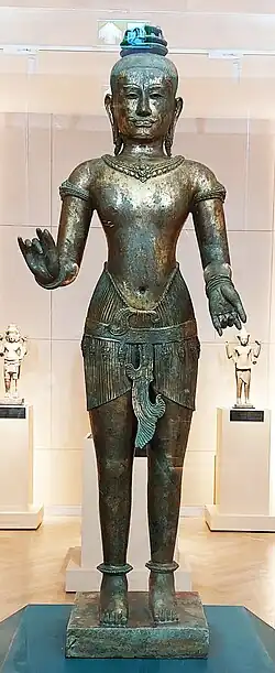 Gilded bronze statue of a standing Shiva figure