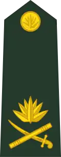 Major general (Bengali: মেজর জেনারেল, romanized:&nbsp;Mējara jēnārēla) (Bangladesh Army)[10]