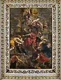 Ceiling painting of James I and the Tudor Crown, added to the Banqueting House in the 1630s by Peter Paul Rubens