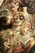 Ceiling painting of James I and the Tudor Crown in the Banqueting House, Peter Paul Rubens