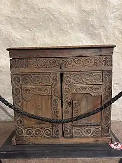 Baroque cabinet from the 17th century inside the church.