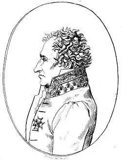 Profile drawing of Baron Louis