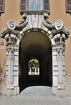 Baroque portal of a private palace in Brescia