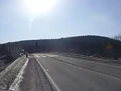 Facing towards Pennsylvania from the eastbound side of the bridge
