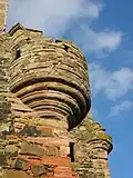 South-East Bartizan on Greenknowe Tower, Scottish Borders (and another one in the background)