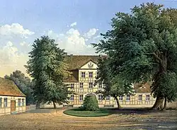 19th-century view of the former palace