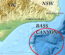 The canyon is located just southeast of Victoria’s coast