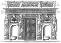 The Caryatids' Tribune in the Lower Great Hall, illustrated in Les Plus Excellents Bâtiments de France (1576) by Jacques I Androuet du Cerceau