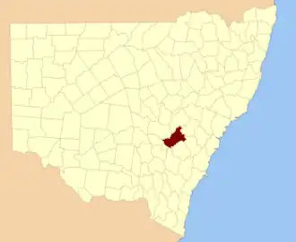 Location in New South Wales