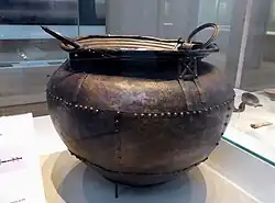 Battersea Cauldron, c. 800 BC, riveted late Bronze age cauldron, found London England.